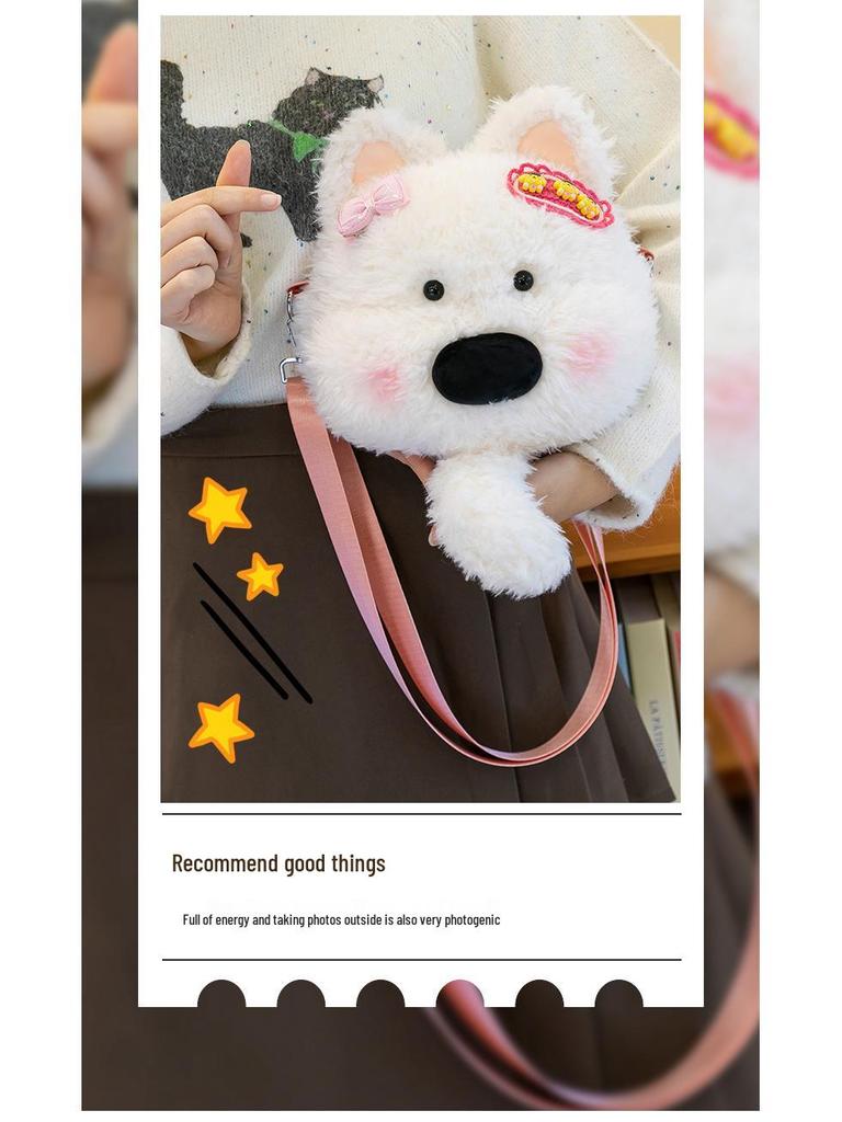 Cute Dazed Animal Plush Crossbody Bag and Cell Phone Holder