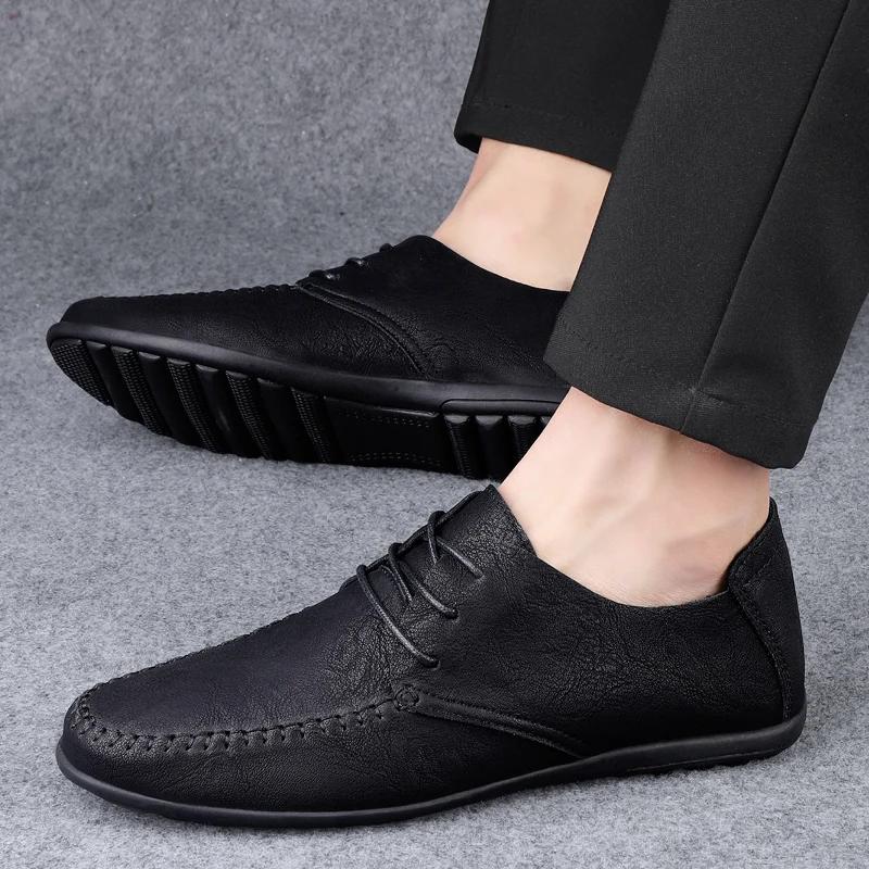 Scarpe da Uomo in Pelle Moda Formale Scarpe da Uomo Mocassini Italiani Traspiranti Scarpe da Guida da Uomo Nere Taglia Plus Zapatos Para Hombres