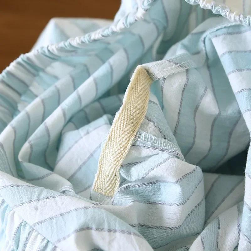 Neues gestreiftes Pyjama-Set für Damen im Frühjahr und Sommer, 100 % Baumwolle, Langarmhose, zweiteiliges Set, dünne Heimkleidung