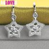 925 Sterling Silber Stern Tropfen Ohrring Schmuck