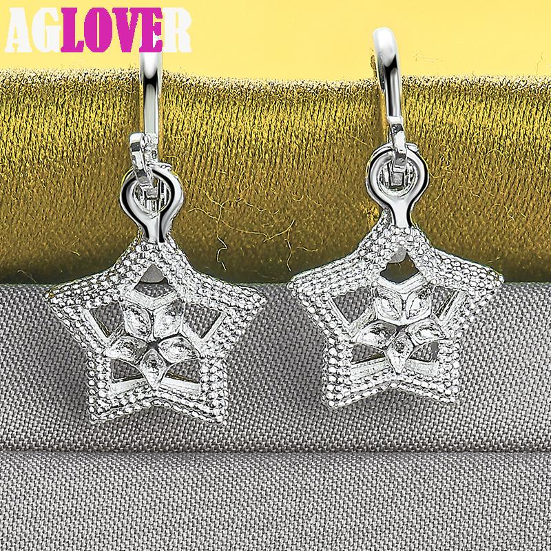 Bijuterii cercei cu picătură stea din argint 925