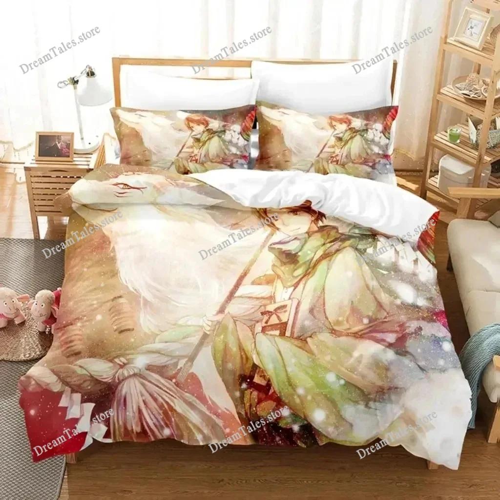 Anime Natsume Book Of Friends Nyanko Bedding Set,Girls Boys Adult Single Twin Queen Size,Duvet Cover Pillowcase Bedding