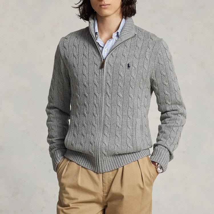 Polo Ralph Lauren Cardigan a trecce con motivo cavallino Polo MNPOSWE16821362-020