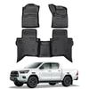 New Hilux GUN125 Automatic Floor HILUX GUN125 3D Car Waterproof TPE Protective Stain and Abrasion Interior Custom Interior Easy Set GUN125 Automatic