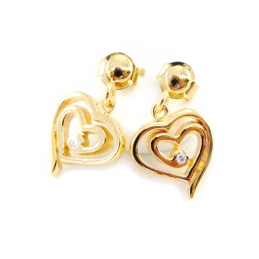 Les Trésors De Lily [G1997] - Gold Plated 'Love' Earrings