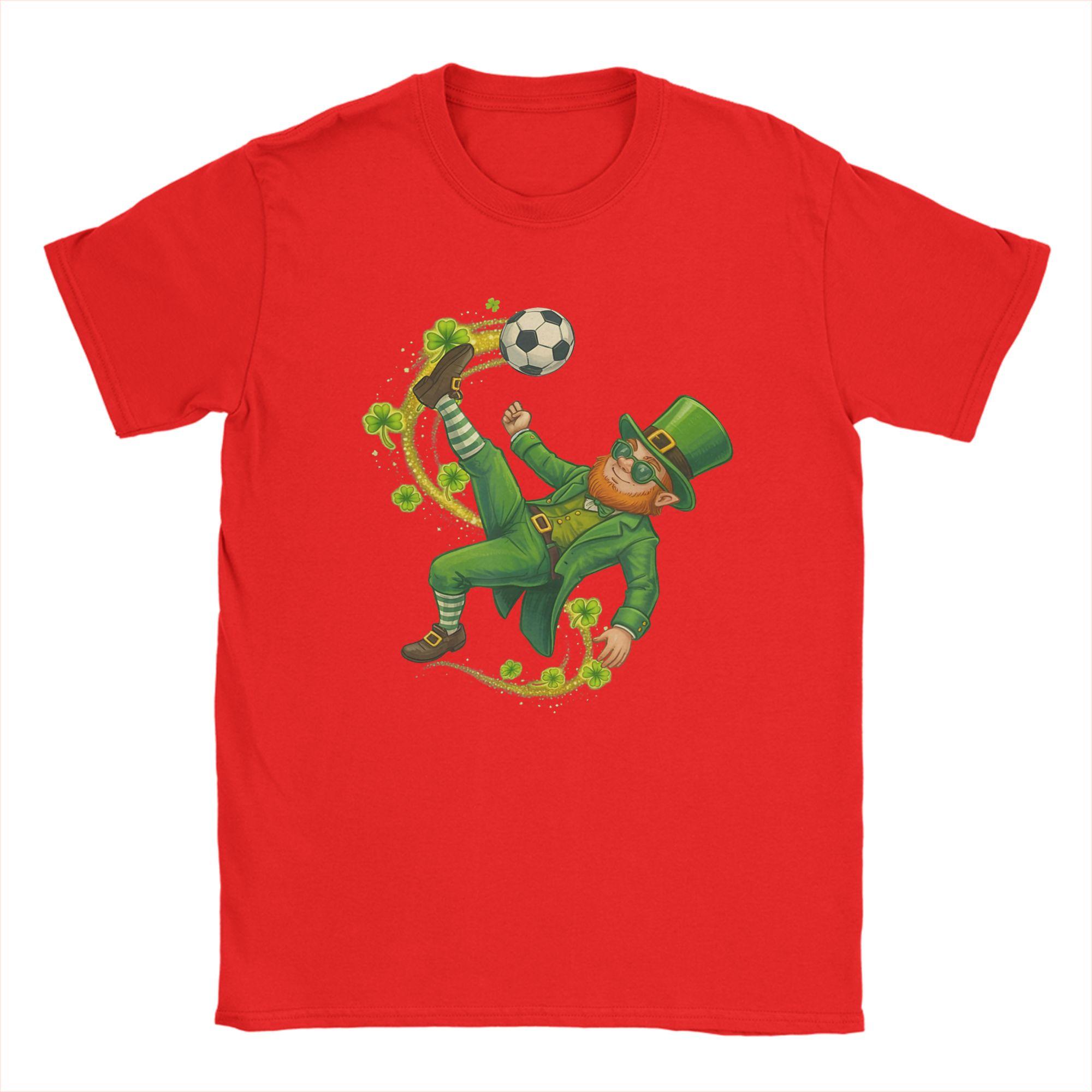 Soccer St Patricks Day Leprechaun Saint Patricks Boys T Shirts Unisex Pure Cotton TShirts O Neck Tees Short Sleeve Tops Plus Size S