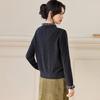 Srcr Women's 100% Merino Wool Ruffle Trim Knit Cardigan