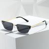 New trimmed square sunglasses European and American fashion trend sunglasses female Internet celebrity street shooting style frameless sunglasses