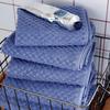 Samarukan Towels Dramatically Reduced Highly Dimpled 34 X 85 Cm 110 G Per Cotton (Face Towels) [Samarukan Blue, 5-Piece Set] Lint, Absorbent, Pattern,