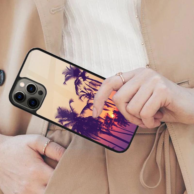 Summer Beach Sunset Palm Tree Magnetic Phone Case For APPLE iPhone 17 Air 16 14 13 12 Pro Max 15 Plus Wireless MagSafe Cover