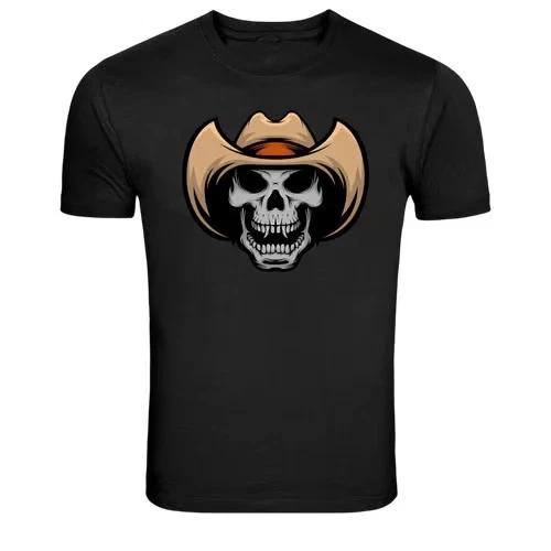 Cowboy Skull Western Hat Graphic T-Shirt Wild West Tee XXL