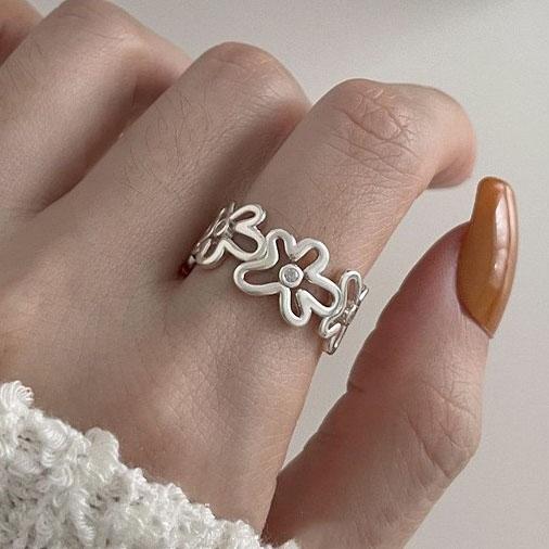 925 Sterling Rings for Women Fashion Geometric Handmade Irregular Strip Ring Party Christmas Gift