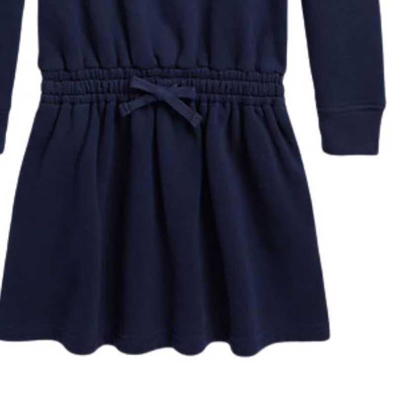 Polo Ralph Lauren Logo Bear Print Long Sleeve Dress Kids Dresses Blue 313916767-002