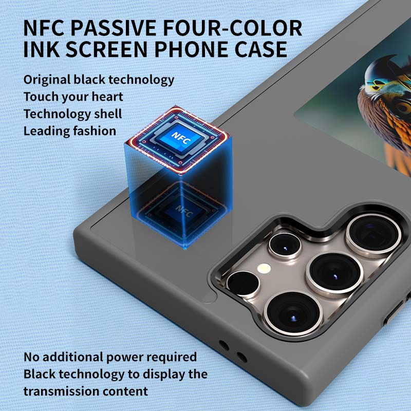 Funkce NFC DIY Projekce obrazovky AI Pouzdro na telefon Pro Samsung Galaxy S25 S24 S23 Ultra DIY Pouzdra Inkoustová obrazovka Kryt na telefon Kreslená dívka chlapec Bez baterie