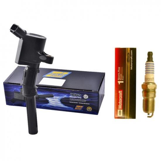 Новая Катушка (1) + (1) Свеча зажигания Motorcraft для Ford Lincoln Mercury 2000-11