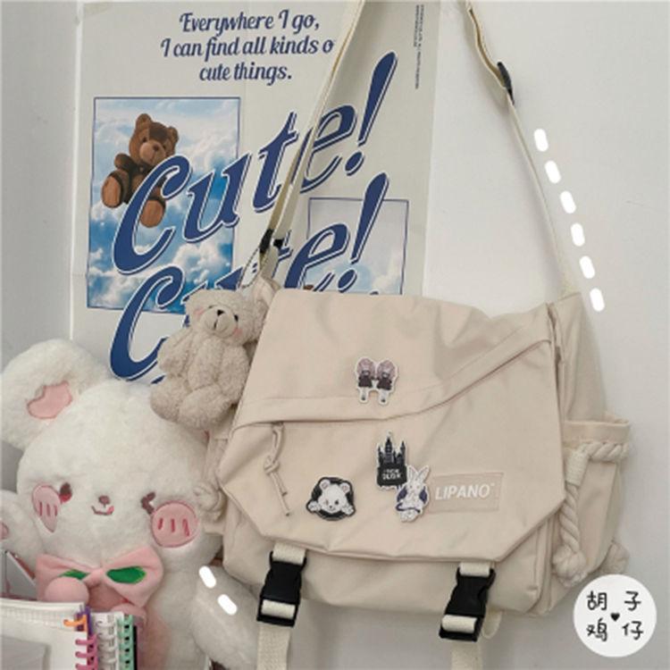 Wind large capacity shoulder bag men's Harajuku retro tooling mailman bag girl student messenger bag
