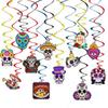 12 Stück Tag der Toten Zuckerschädel Halloween Papierornamente Geist Hängend Innen Skelett Katzen Dekorationen für Mexikanische Halloween Party Innenhof