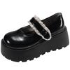 Moda celebrità di Internet retrò francesi platform scarpe basse in pelle da donna 2025 nuova primavera e autunno versatili gonna Mary Jane scarpe singole