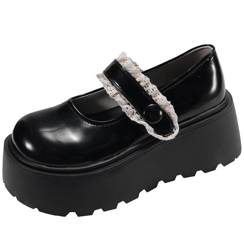 Fashion Internet celebrity retro French platform small leather shoes women 2025 new spring and autumn versatile skirt Mary Jane single shoes