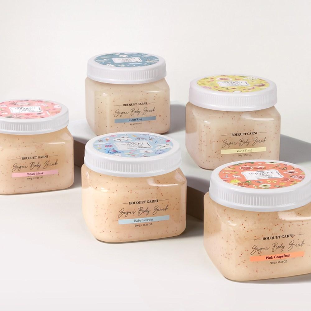 Bouquet Garni Sugar Body Scrub Baby Powder Scent, 500g, 1 piece