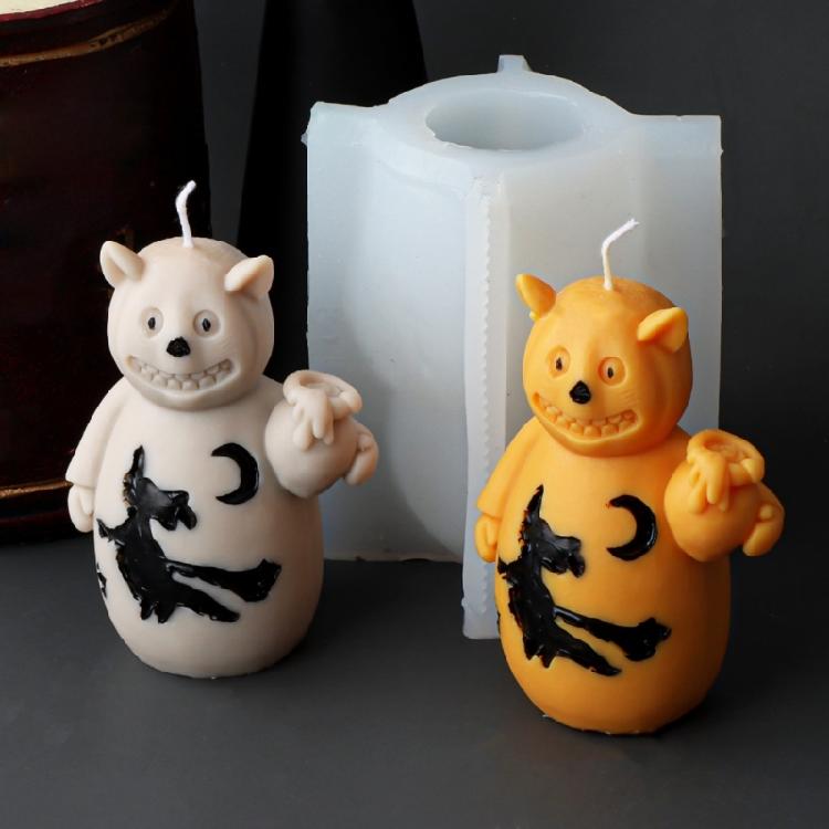 Kürbis-Kerzenformen Halloween-Schädel-Kerzenformen zur Herstellung von Kerzenseife