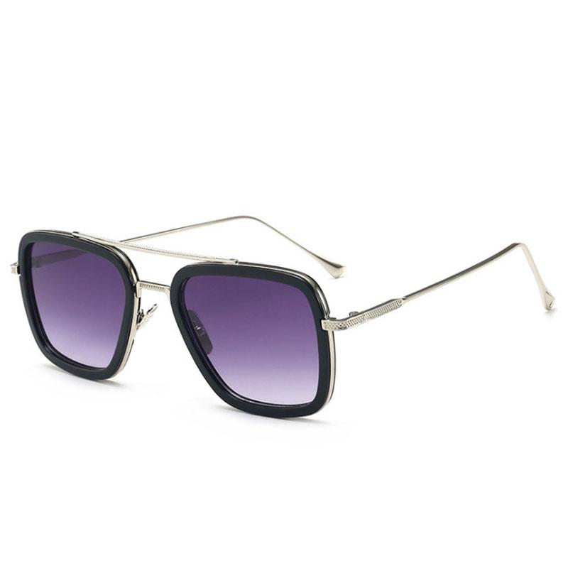 New Mens Metal Square Sunglasses Fashion Mens UV Resistant Sun Glasses Classics Vintage Male Eyewear Fit UV400 Oculos De Sol