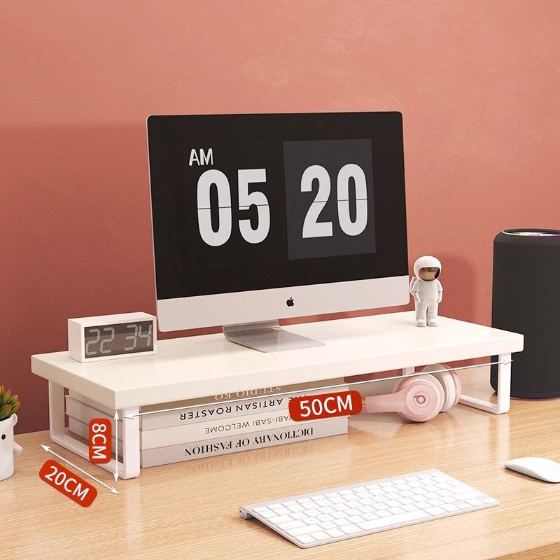 Wooden Computer Height Stand for Office Dormitory Laptops Desktop Computer Stand Office Accessories Storage Rack Home Garden