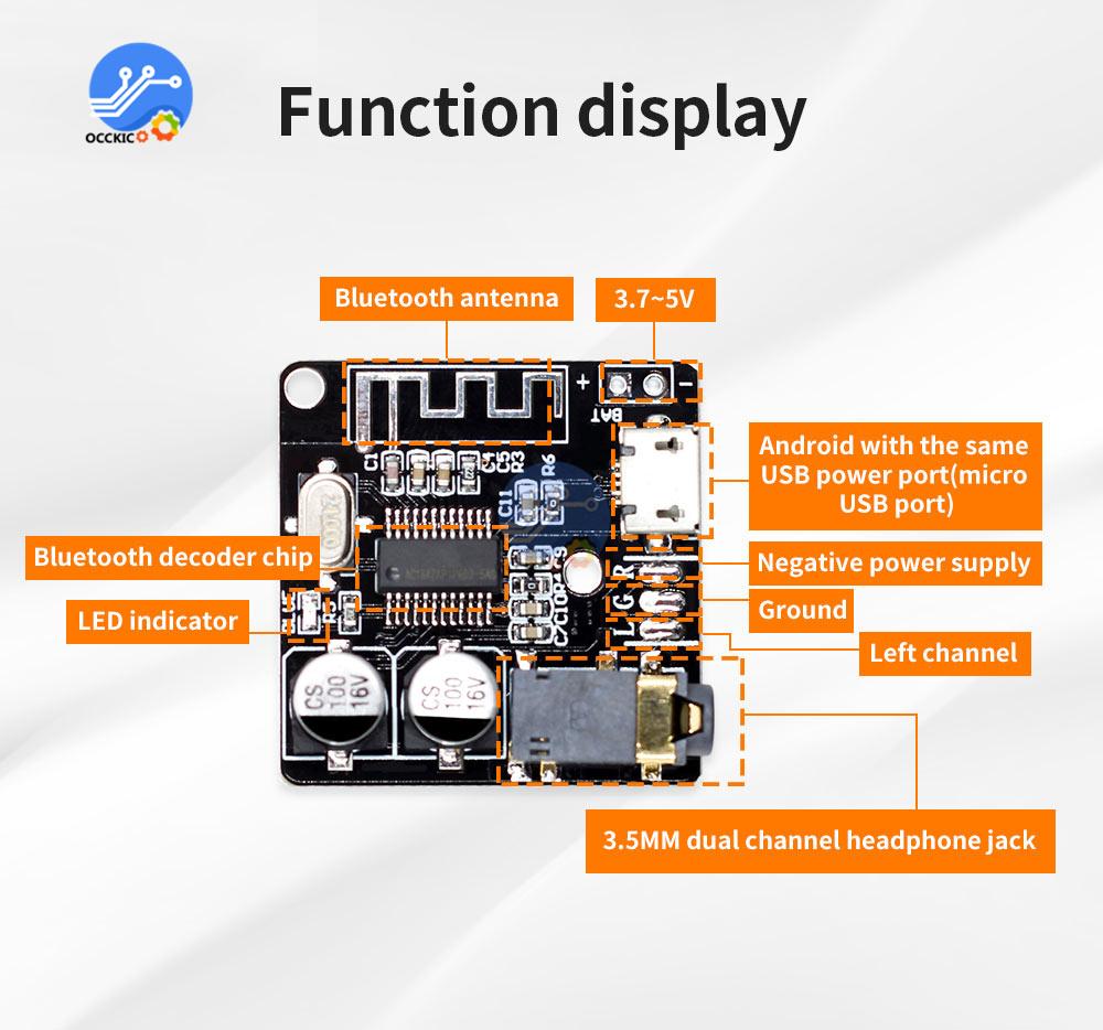 DIY Bluetooth Audio Receiver Board Bluetooth 4.1 5.0 Mp3 Lossless Decoder Board Wireless Stereo Music Module 3.7-5V