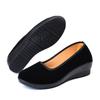 Cloth Shoes, Wedge Heel, Large Size, Medium Strap Dance Shoes, Hotel Shoes, Etiquette, Black Cloth Shoes