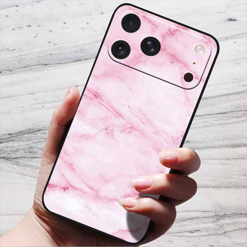 Marble Case For iPhone 16 Pro Max Black Edge Cover For iPhone17 Air 16e iPhone16 Plus Luxury Silicone Phone Cases Soft TPU Bag