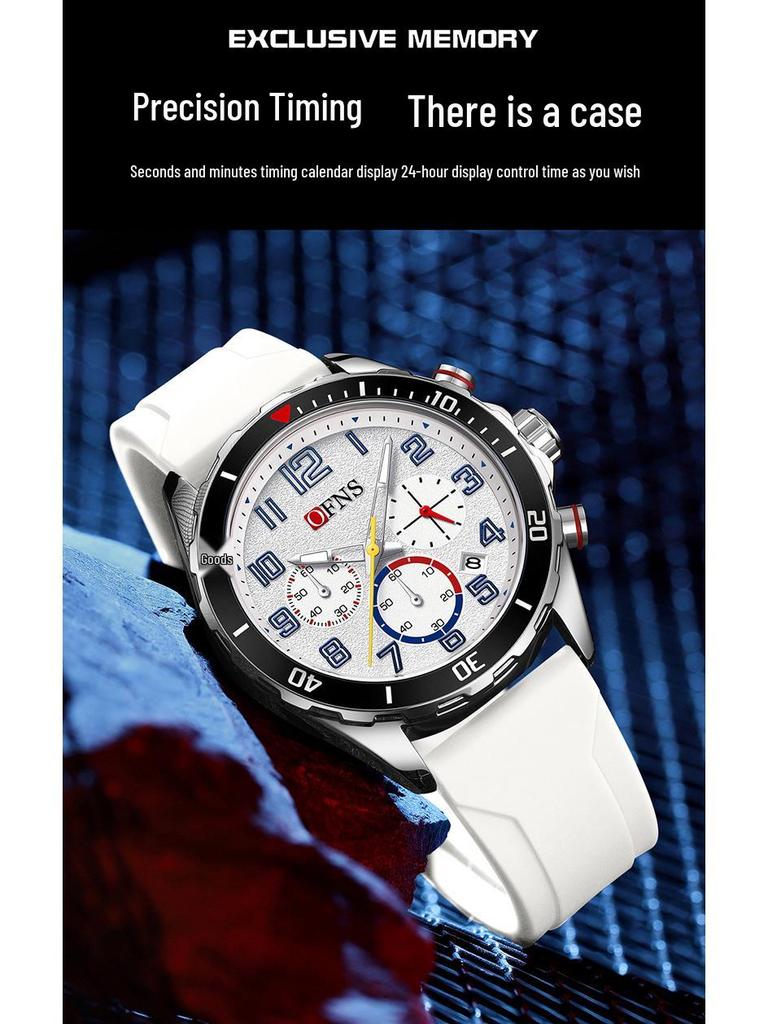 Ofns Luxury Quartz Watch: Luminous, Rotating Bezel, Waterproof & Single Calendar - Men's Business Wristwatch.