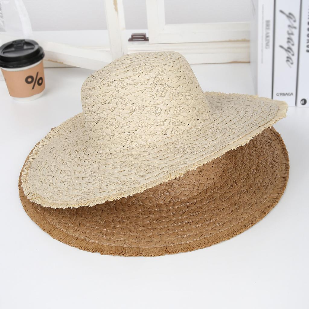 Travel Hat Women's Summer Sunscreen Big Eaves Holiday Beach Fur Breathable Sun Hat Hand Embroidery Embryo
