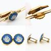 Used Wedgwood cuffs Tie pin set metal gold blue plating