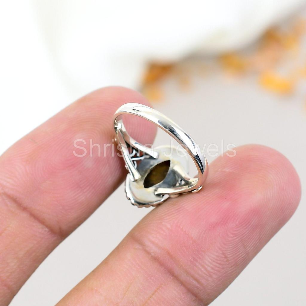 Tiger Eye 925 Sterling Silver Brown Marquise Shape Gemstone Handmade Jewelry For Women