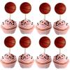 24 Stück/Packung Jungen Gastgeschenke Fußball-Thema Tortenaufsatz Happy Birthday Party Fußball Cupcake-Aufsätze mit Stäbchen Dekorieren Kuchen Topper