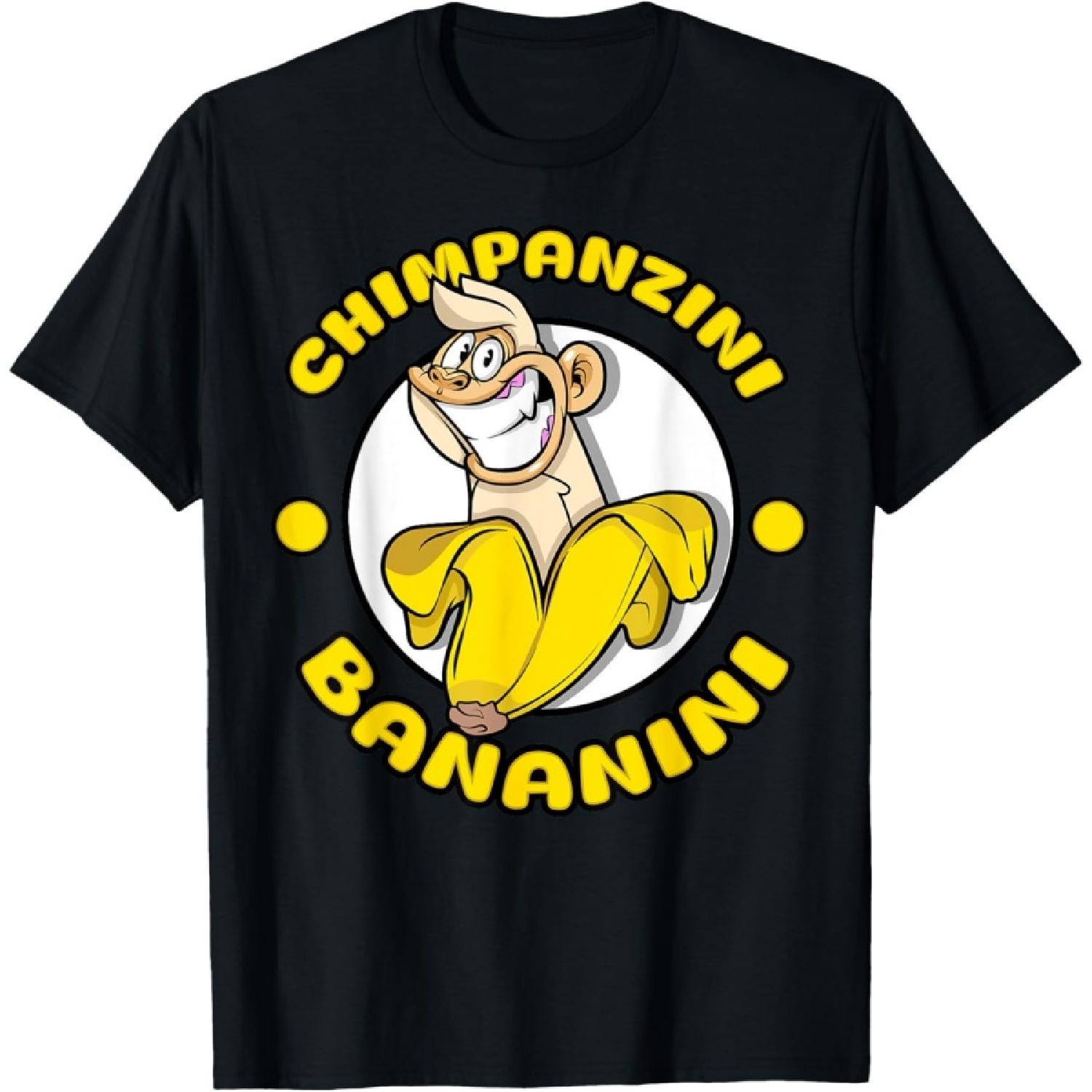 Funny Monkey Chimpanzini Bananini Italian Brainrot Meme T-Shirt S