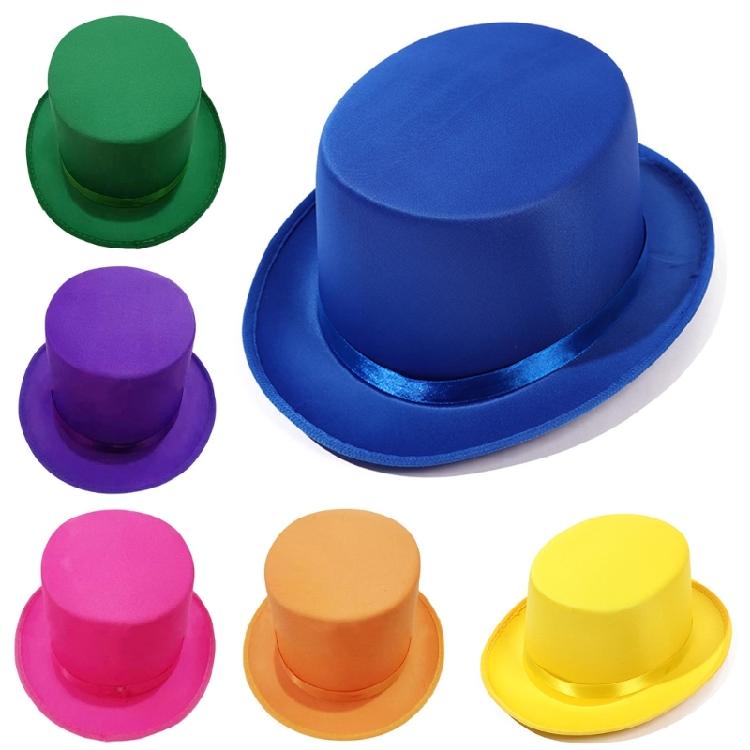 Elegant British Style Trilby Hat Flat Top Felts Hat for Magicians Gentleman