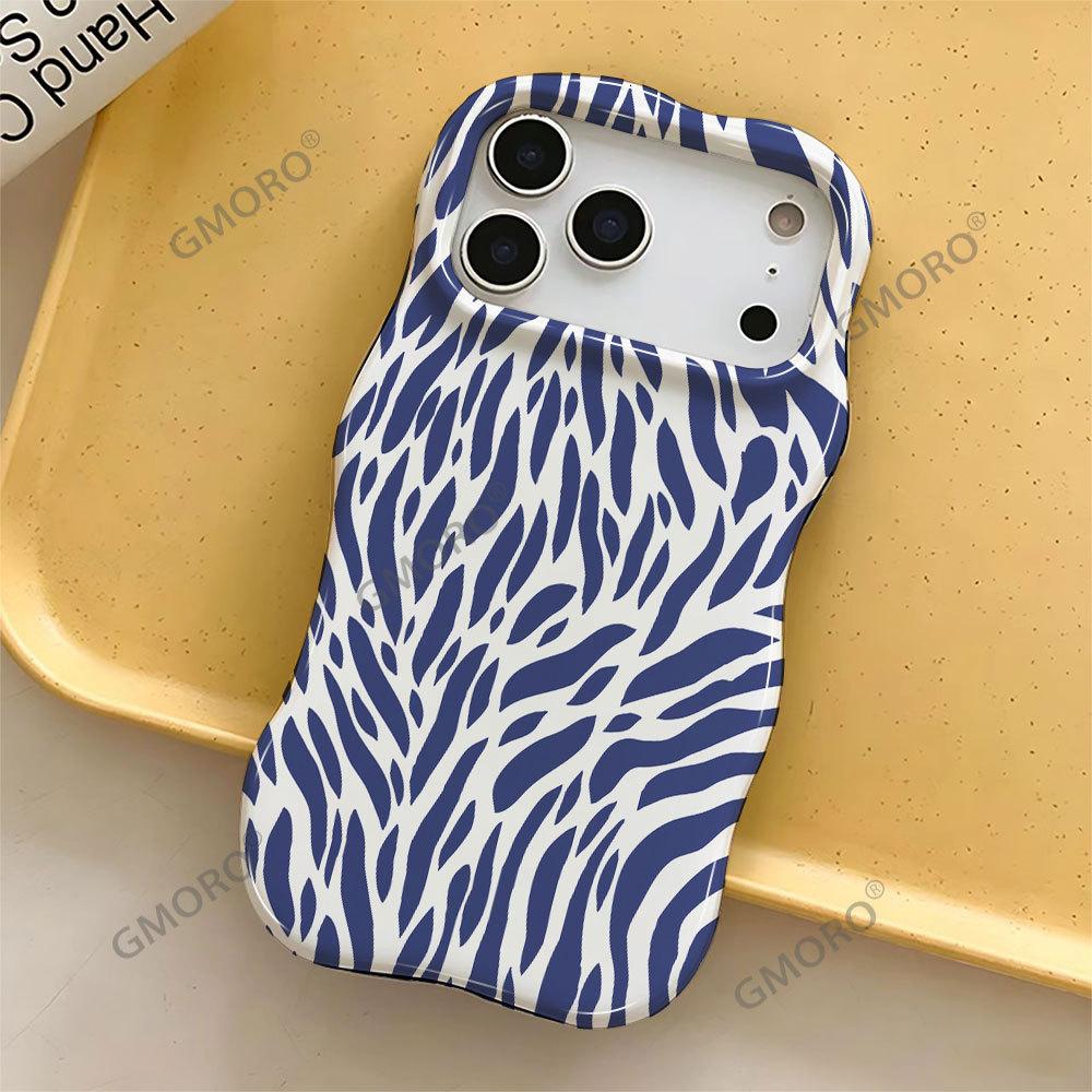 American Retro Dopamine Zebra Pattern Mobile Phone Case Apple 11promax Personality Creative Wave Film Case Ip11
