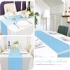 24 PEZZI Runner da Tavola 12 X 108 Pollici Lungo Azzurro Cielo Raso Seta Runner da Tavola per Matrimonio Banchetto Lauree Festa di Compleanno Decorazione