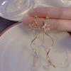 1Pair  Long  Earrings Temperament Star Imitation Pearl Long Tassel Drop Earrings For Women  Wedding Jewelry Gift