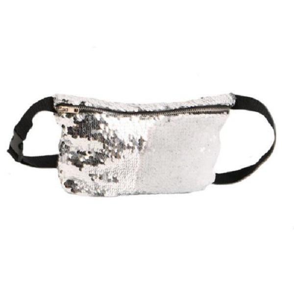 

Stylish Mermaid Two-tone Sequin Women s Bag With Unique Storage For Essentials Silver White