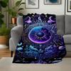 "Enchanted Celestial Mandala Tapestry - Mystical Astral Decor"Blanket Flannel Throw Blanket for Sofa, Bed, Travel, Camping, Office