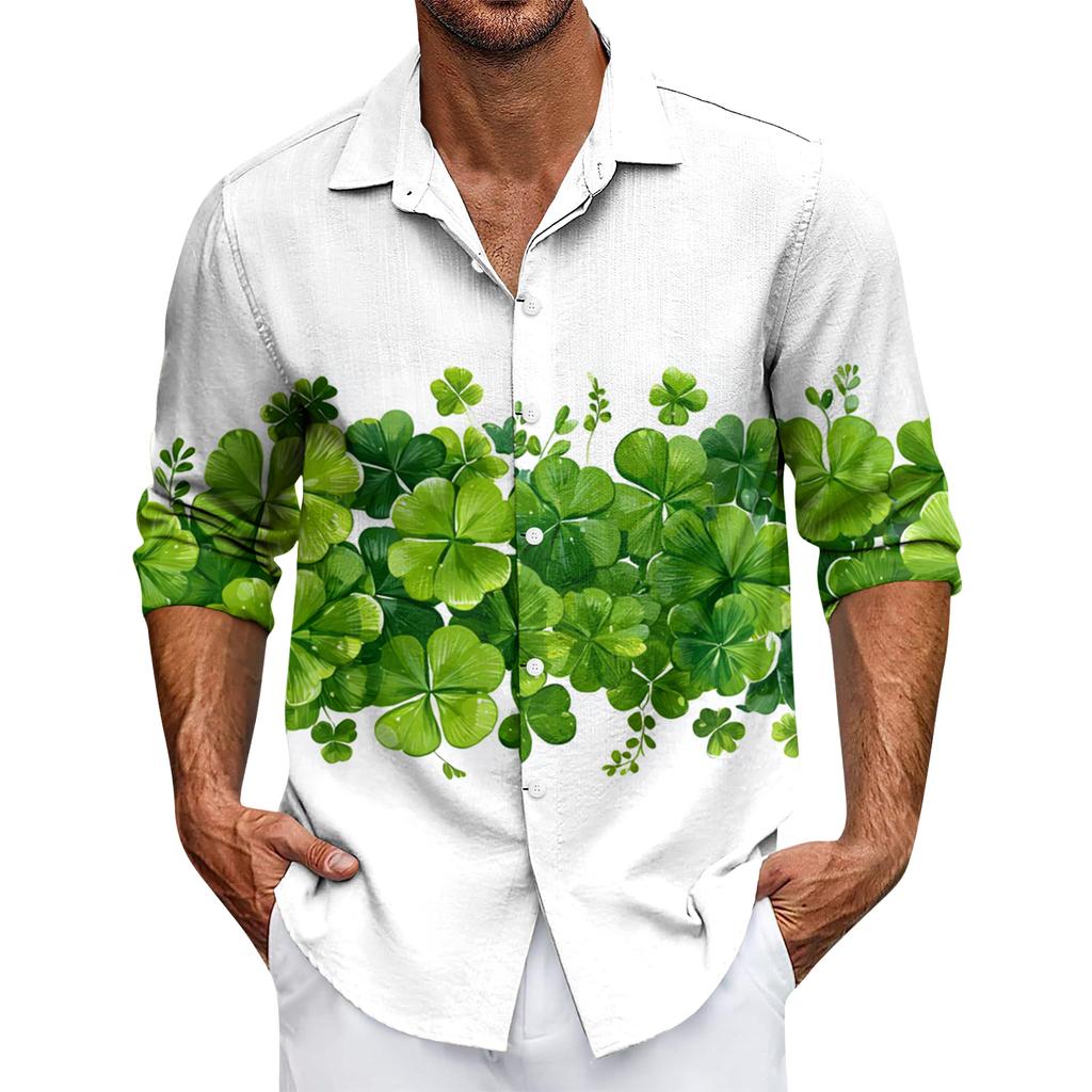 Pánská ležérní košile s dlouhým rukávem na knoflíky