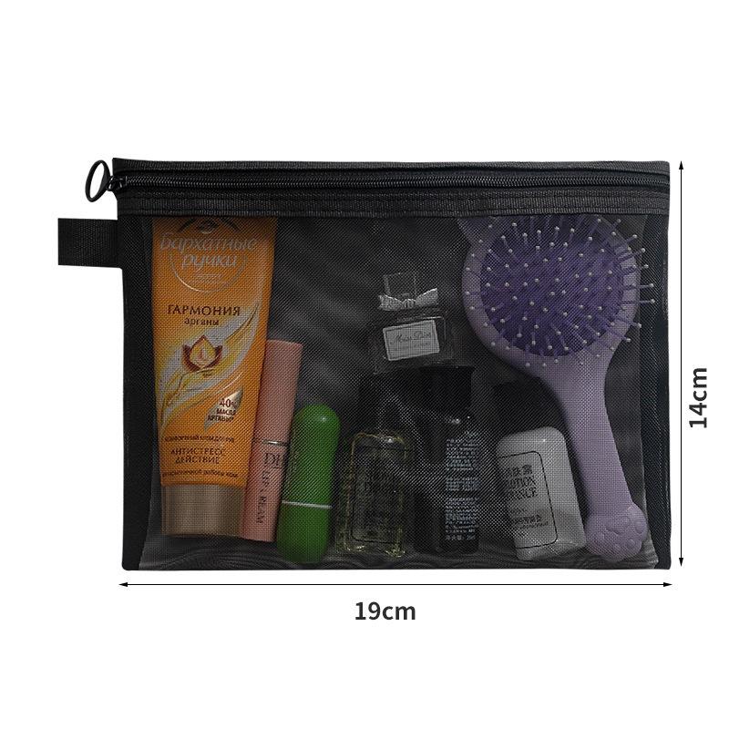 1/3 stücke Mesh Klar Kosmetik Taschen Kleine Große Schwarze Make-Up Tasche Tragbare Reise Kulturbeutel Organizer Fall Lippenstift Lagerung Tasche