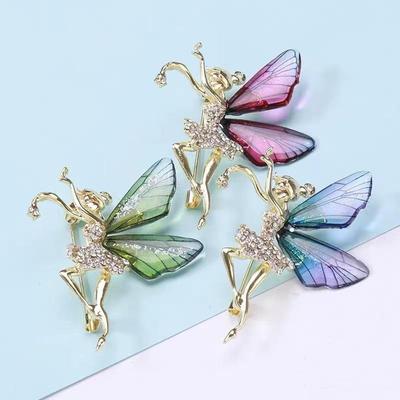 1Pcs Women's Rhinestone Sequins Brooch Pin Angel Brooch  Gifts