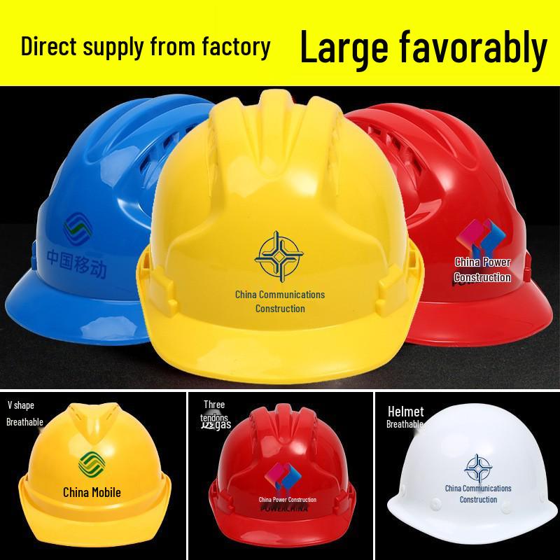V-Shaped ABS Fiberglass Safety Helmet with Breathable Design and Custom Logo Printing