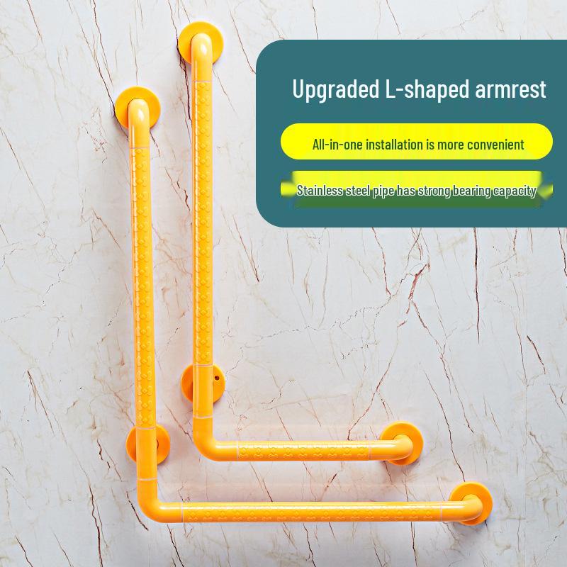 L-Shaped Non-Slip Bathroom Grab Bar for Elderly & Disabled Users