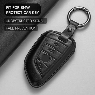 Leather Car Key Cover Case Protection Shell Keychain For Bmw G30 G20 X1 X2 X3 X4 X5 X6 X7 520 525 320I G01 G02 G05 G11 F15 F16
