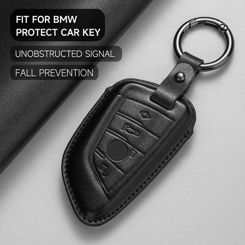 Leather Car Key Cover Case Protection Shell Keychain For Bmw G30 G20 X1 X2 X3 X4 X5 X6 X7 520 525 320I G01 G02 G05 G11 F15 F16
