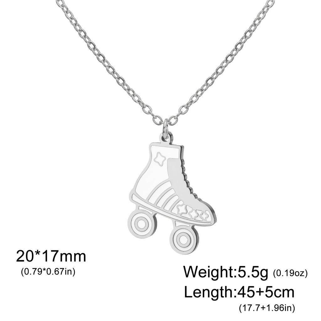 Lucktune Alloy Roller Skates Pendant Necklace for Women Ice Skating Shoes Crystal Zircon Choker Necklace Jewelry Winter Gift New